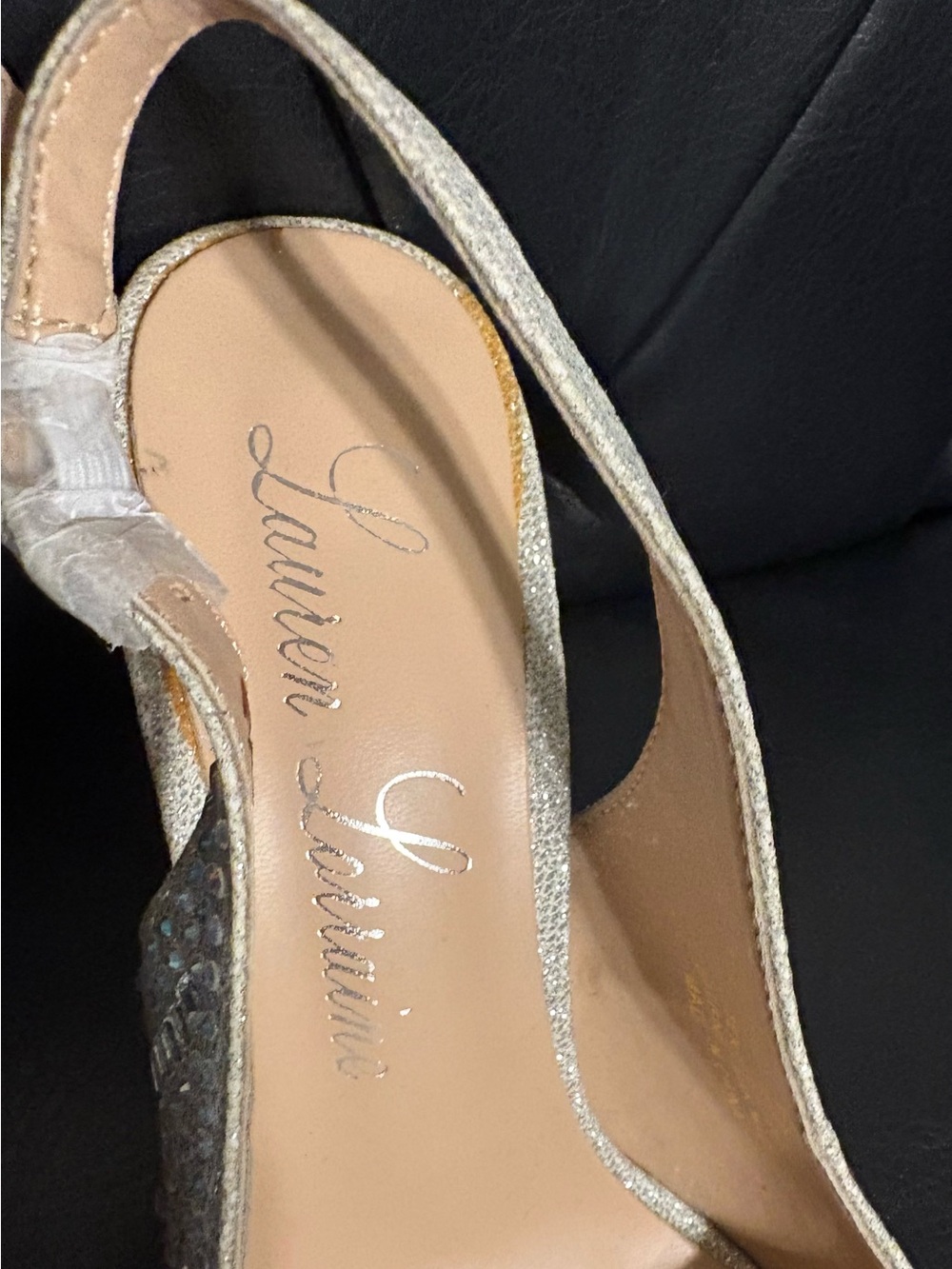 Lauren Lorraine Silver Crystal Slingback Pumps - Picture 2 of 5